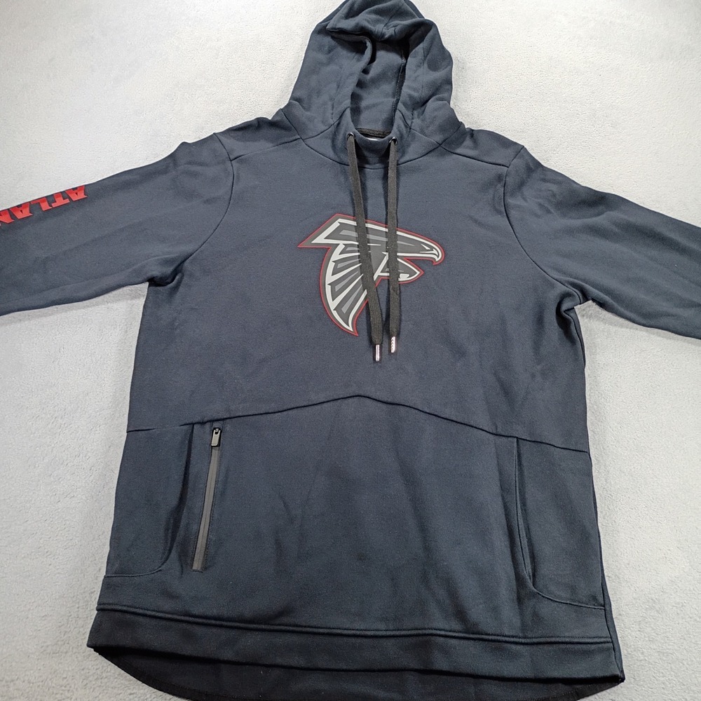 Atlanta Falcons Mens Hoodie Black XL NFL Graphic Pullover Zipper Pocket